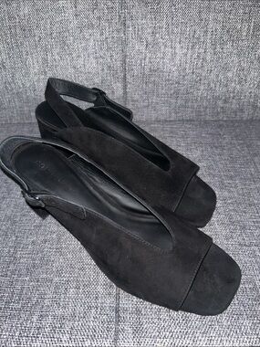 NEW - Koko + Palenki  Polina  Black Suede Slingback Mules